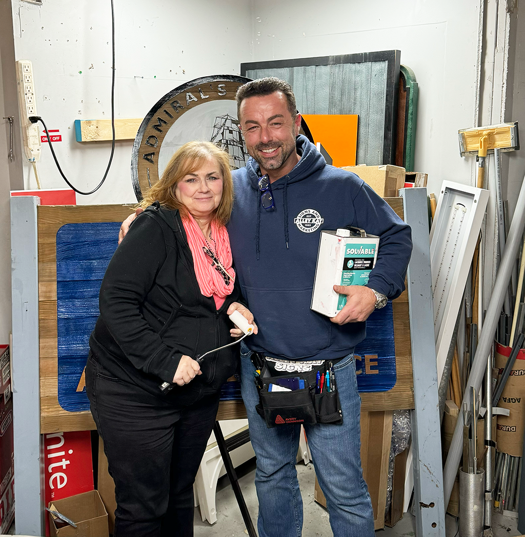 Sasa with his coworker Jamie